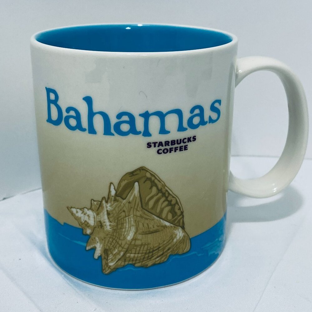 NEW STARBUCKS BAHAMAS 2017 GLOBAL COLLECTORS SERIES 16 OZ MUG CONCH SHELL SHIPS
